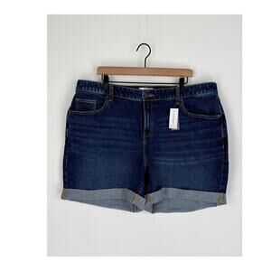 Lane Bryant Boyfriend Midi Denim Jean Shorts Womens Plus Size 18 New Zip